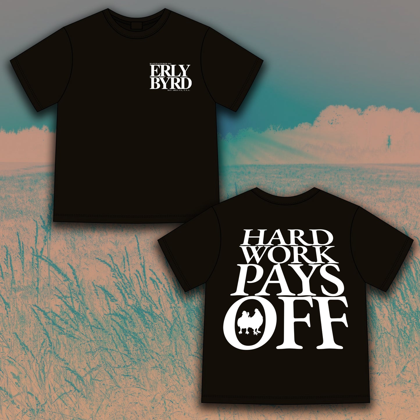 HARD WORK PAYS OFF TEE IN BLACK